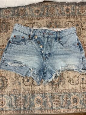 Aeropostale Light Blue Distressed Denim Cutoff Shorts